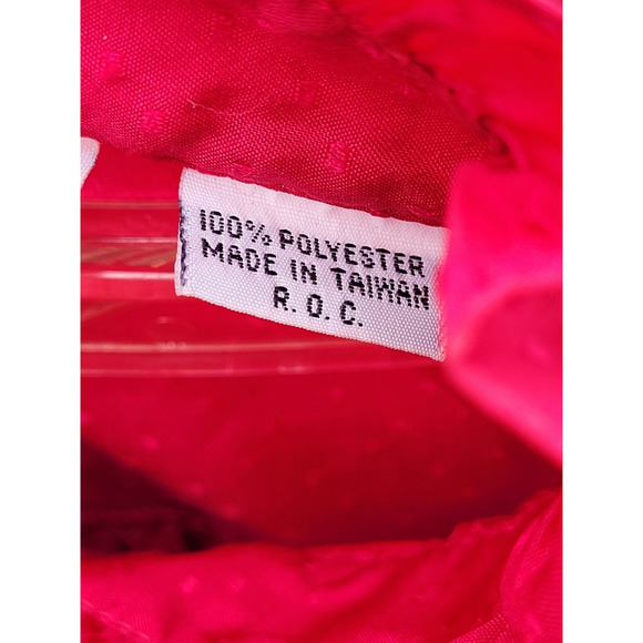Vintage 70s Lady Manhattan Pink Red Damask Ruffle Cuffs Collar Button Blouse - Picture 9 of 10